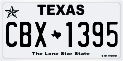 TX license plate CBX1395