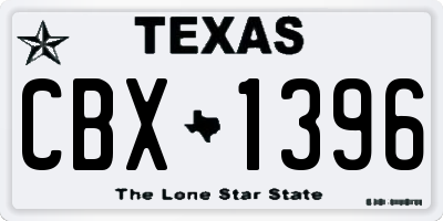 TX license plate CBX1396