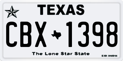 TX license plate CBX1398