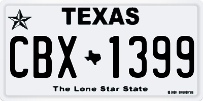 TX license plate CBX1399