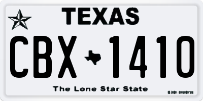 TX license plate CBX1410