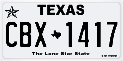 TX license plate CBX1417