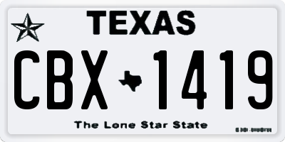 TX license plate CBX1419