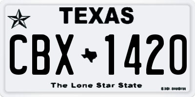 TX license plate CBX1420