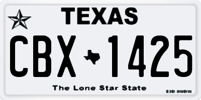 TX license plate CBX1425
