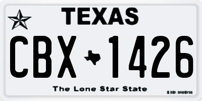 TX license plate CBX1426