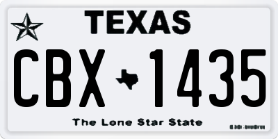 TX license plate CBX1435