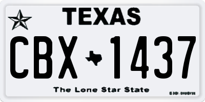 TX license plate CBX1437