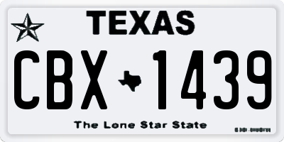 TX license plate CBX1439