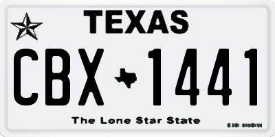 TX license plate CBX1441