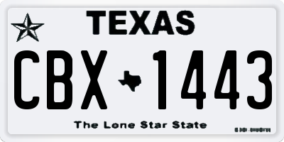 TX license plate CBX1443