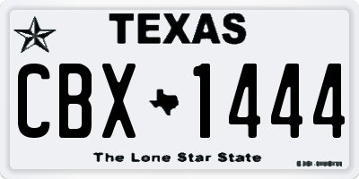 TX license plate CBX1444