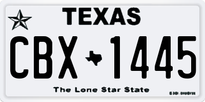 TX license plate CBX1445