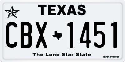 TX license plate CBX1451