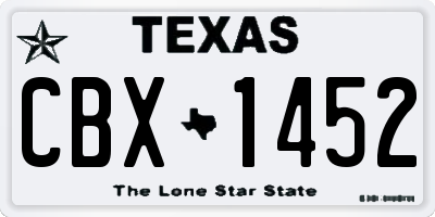 TX license plate CBX1452