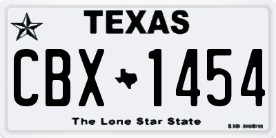 TX license plate CBX1454