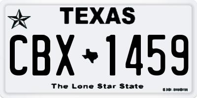 TX license plate CBX1459