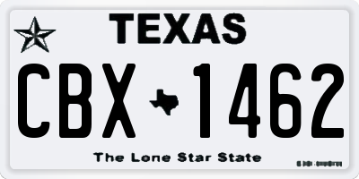 TX license plate CBX1462