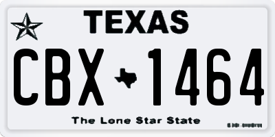 TX license plate CBX1464
