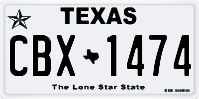 TX license plate CBX1474