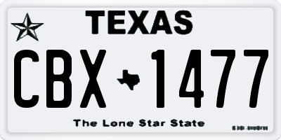 TX license plate CBX1477