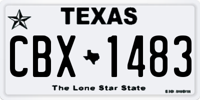 TX license plate CBX1483
