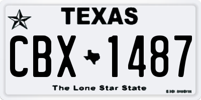 TX license plate CBX1487
