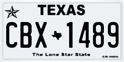 TX license plate CBX1489