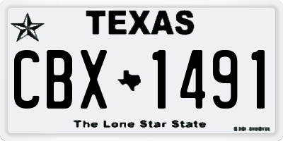 TX license plate CBX1491