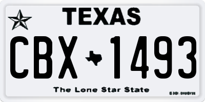 TX license plate CBX1493