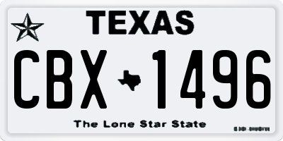 TX license plate CBX1496