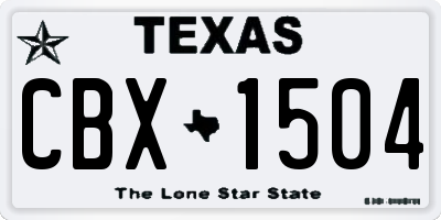 TX license plate CBX1504