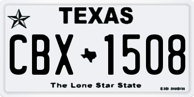 TX license plate CBX1508