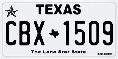 TX license plate CBX1509