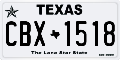 TX license plate CBX1518