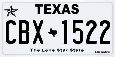 TX license plate CBX1522