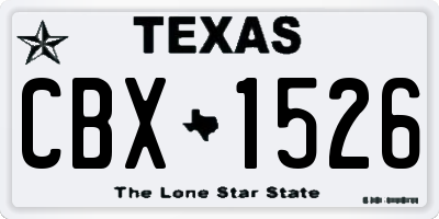 TX license plate CBX1526