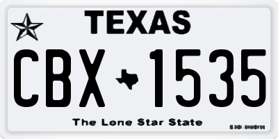 TX license plate CBX1535