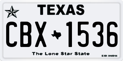 TX license plate CBX1536
