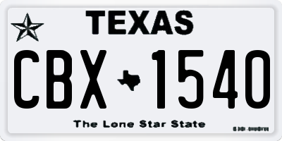 TX license plate CBX1540