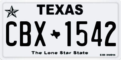 TX license plate CBX1542