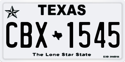 TX license plate CBX1545