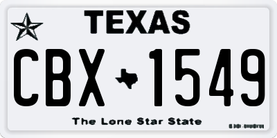 TX license plate CBX1549