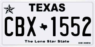 TX license plate CBX1552