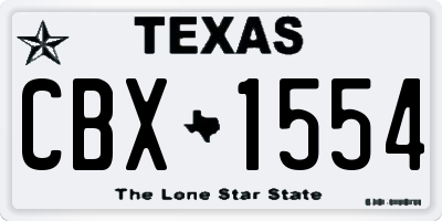 TX license plate CBX1554