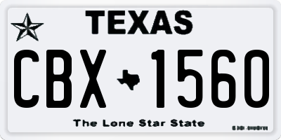 TX license plate CBX1560