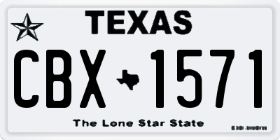 TX license plate CBX1571