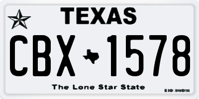 TX license plate CBX1578