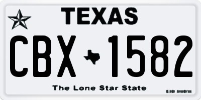 TX license plate CBX1582