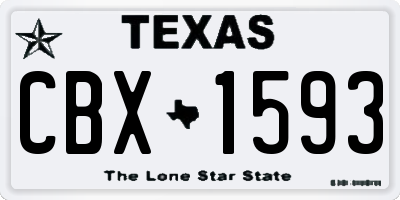 TX license plate CBX1593